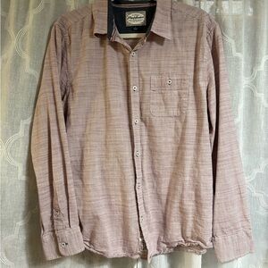 Flag & Anthem L long sleeve shirt Light red textured Mens Top Size Large